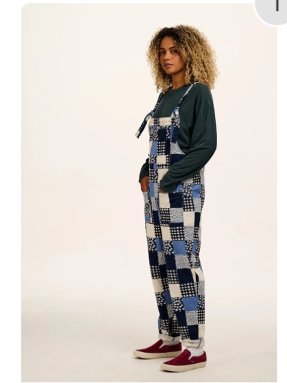 Lucy and Yak Original Dungarees Patchwork Blue